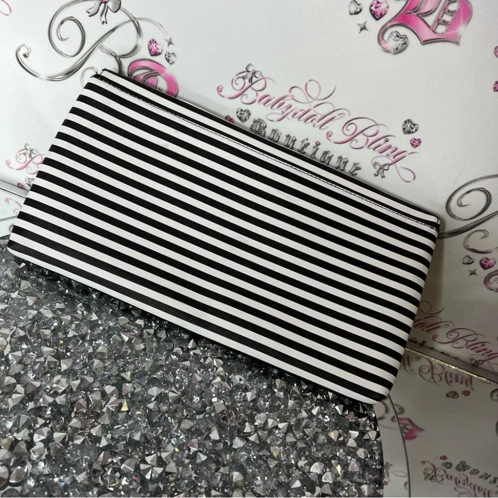 Chi hair tool bag holder travel striped CHI Black and White Striped Clutch